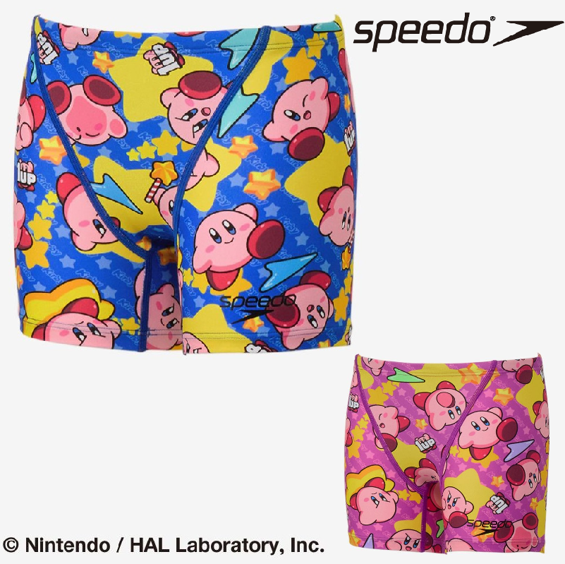 speedo カービィ STB52601  カービィスーパースターターンズハーフボックス　スピード　練習用水着　メンズ　ジュニア　ボーイズ　トレーニング水着　水泳