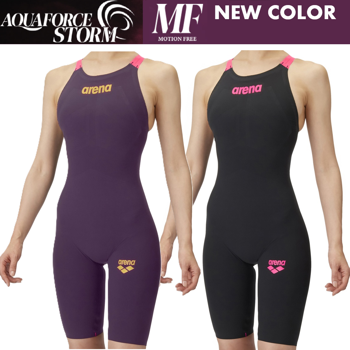 AQUAFORCE STORM レディース MF arena AS6SRC02L 新色 アクアフォースストームMF レーシングワンピーススパッツ　レース水着　水泳　競泳