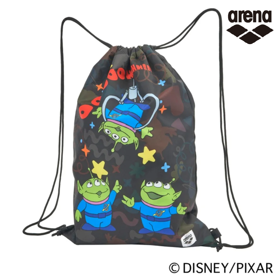 ARENA マルチバッグ AS6FBP88U BKBK Disney トイ・ストーリー ディズニー アリーナ 水泳 スイマー 柄 ナップサック エイリアン リトル・グリーン・メン トイストーリー TOYSTORY