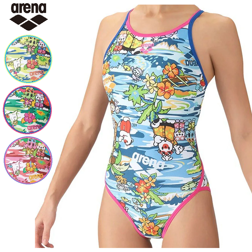 AS6FWM31Garena  ジュニア練習用水着  AS6FWM31G ガールズ アリーナくん タフスーツ ワンピース オープンバック アリーナ 水泳