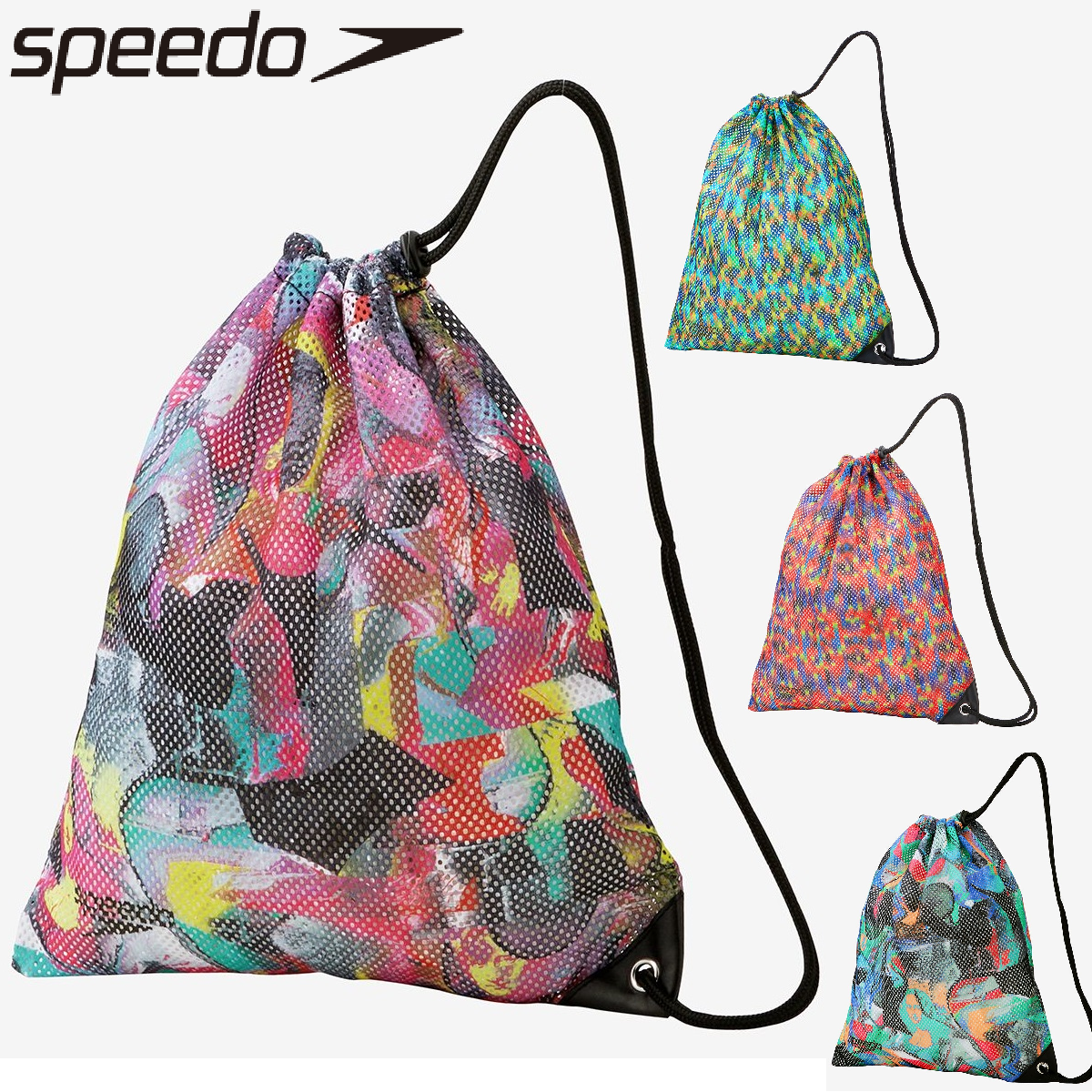 speedo 　スピード 　メッシュバッグ  Mサイズ  SE22456　グラフィック　水泳　ギアバッグ　ノベルティーメッシュバッグ