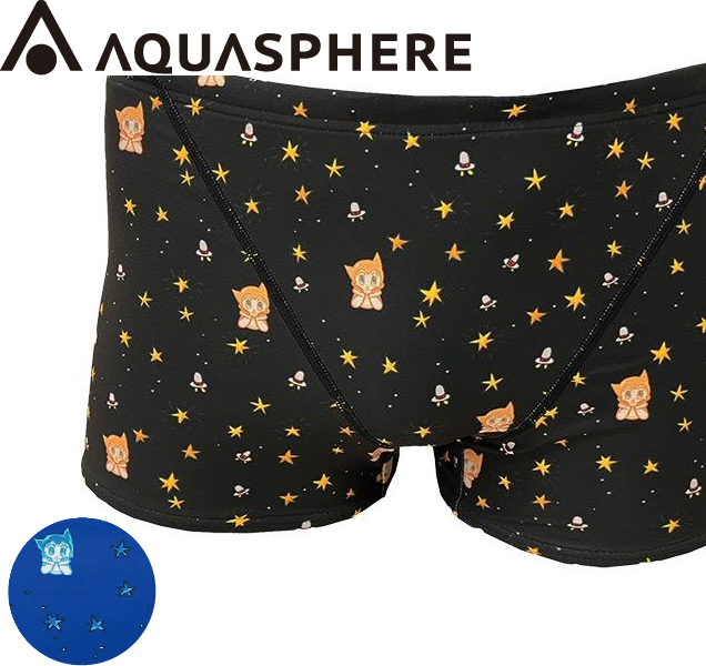 アクアスフィア　鉄腕アトム　コラボ　練習用水着　トレーニング用水着　メンズ　 MEN'S SHORT BOX　ASTRO　BOY