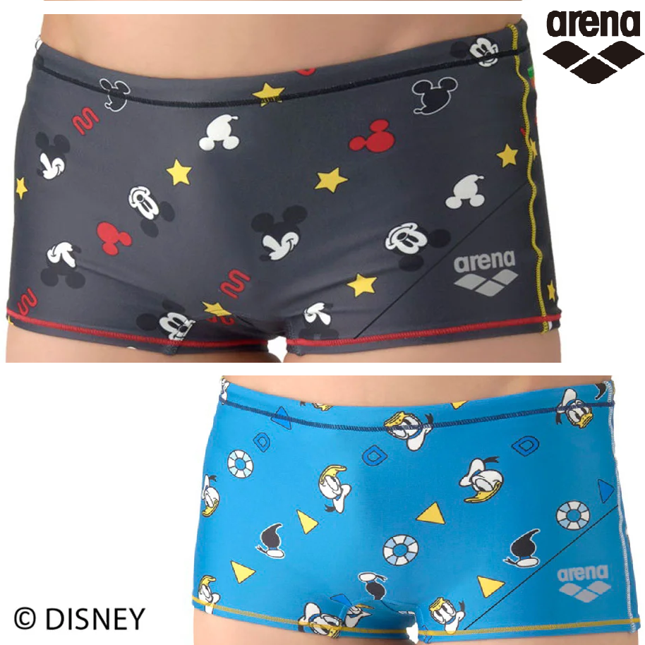 arena アリーナ AS6SWM53M AS6SWM53B DISNEY ミッキー ミニー ドナルド タフスーツ 練習用水着 メンズ ボーイズ 男子 水泳 競泳 ディズニー トレーニング ショートレッグ