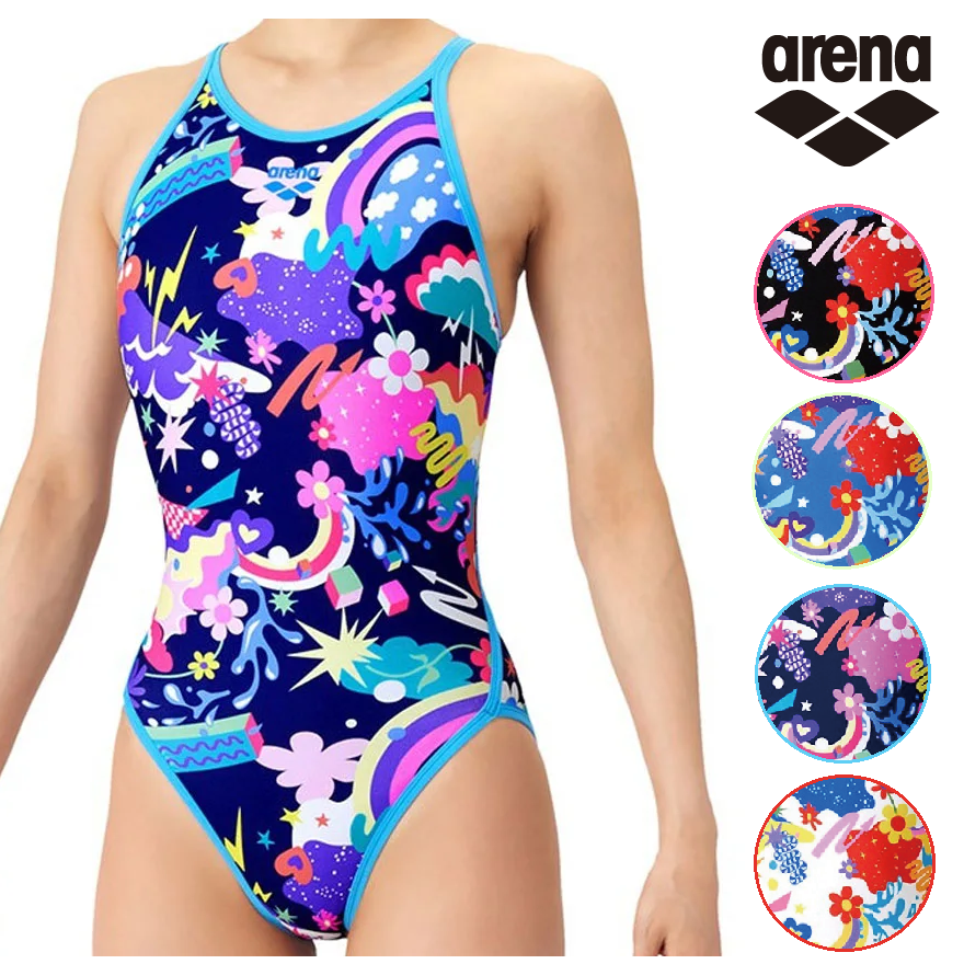 arena  練習用水着 レディース AS6SWM23L ガールズ AS6SWM23G タフスーツ ワンピース オープンバック アリーナ 水泳