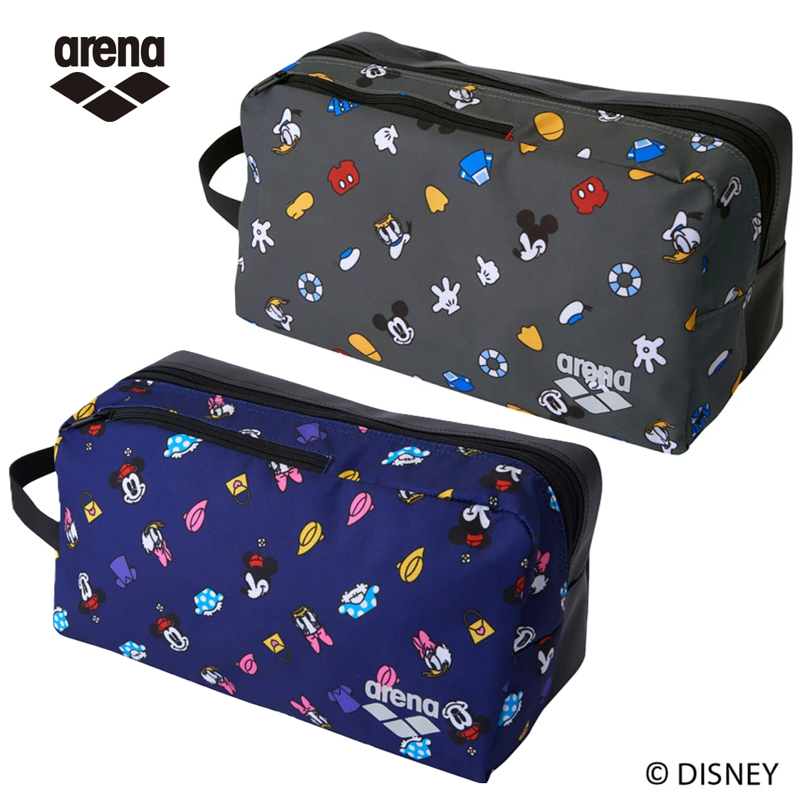 arena 2ルームプルーフバッグ AS6SBZ87U ディズニー アリーナ 防水 ポーチ 水泳 スイミング Disney  ミッキー ドナルド ミニー デイジー