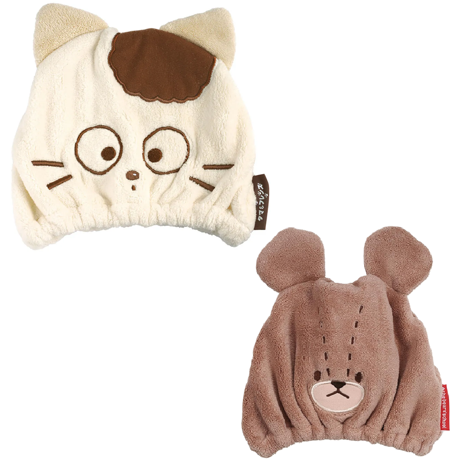 タマ＆フレンズ　くまのがっこう　タオルキャップ　マイクロファイバー　ヘアキャップ　吸水速乾