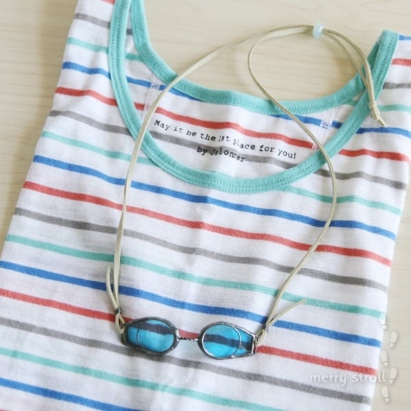 【限定】【ハンドメイド】ステンドグラスの ゴーグルネックレス　/　merry stroll製　水泳　ゴーグル　ネックレス