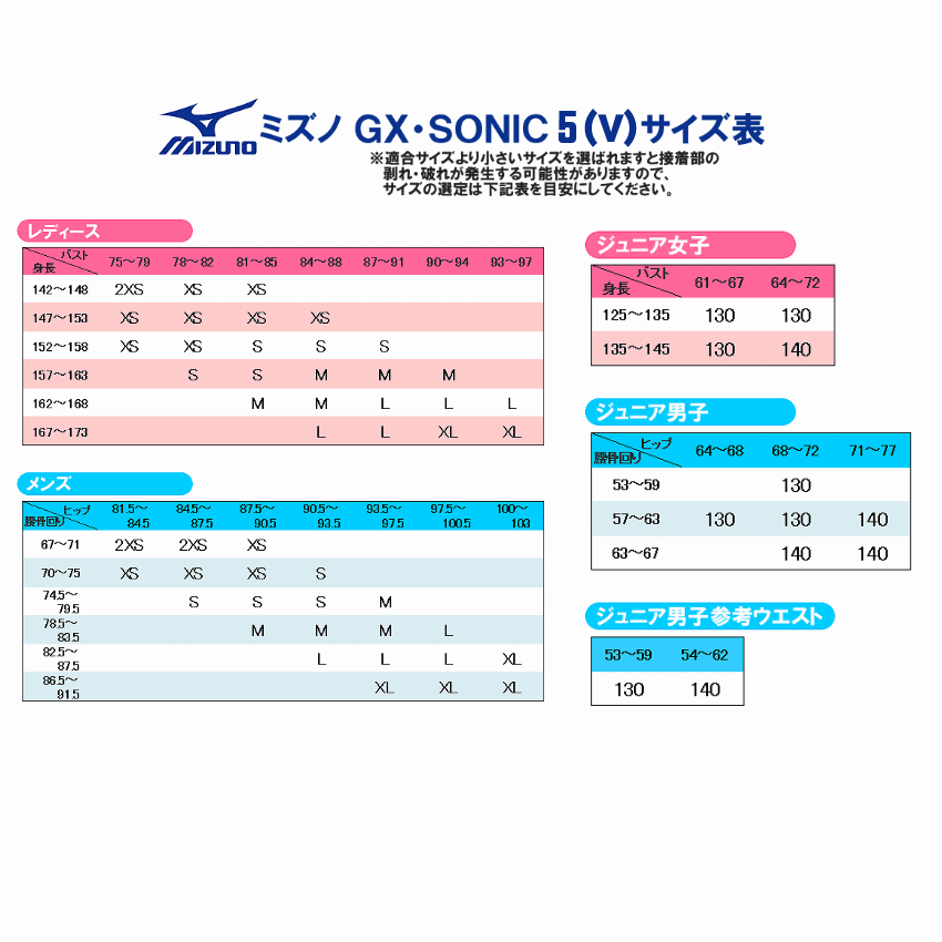 高速水着　MIZUNO　GX・SONIC V MR 2XS