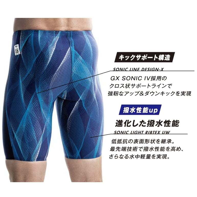 限定品特価991823-MIZUNO/GX SONIC V ST メンズ ハーフスパッツ 競泳水着 短距離向けスプリンターモ Mサイズ